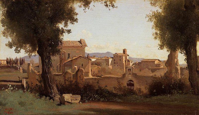 Jean Baptiste Camille  Corot Farnese Gardens oil painting image